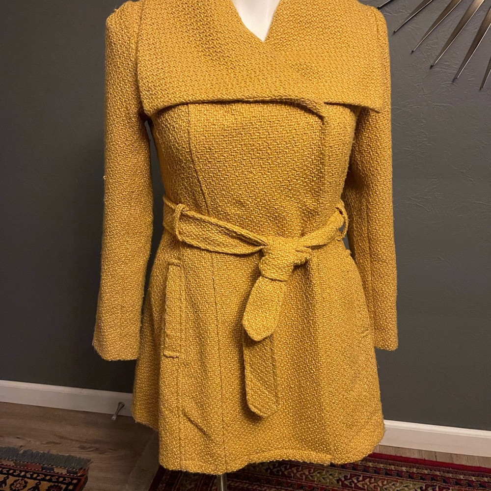 Yellow Belted Women's coat